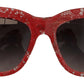 Elegant Lace-Infused Red Sunglasses