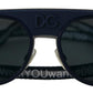 Elegant Unisex Blue Metal Sunglasses