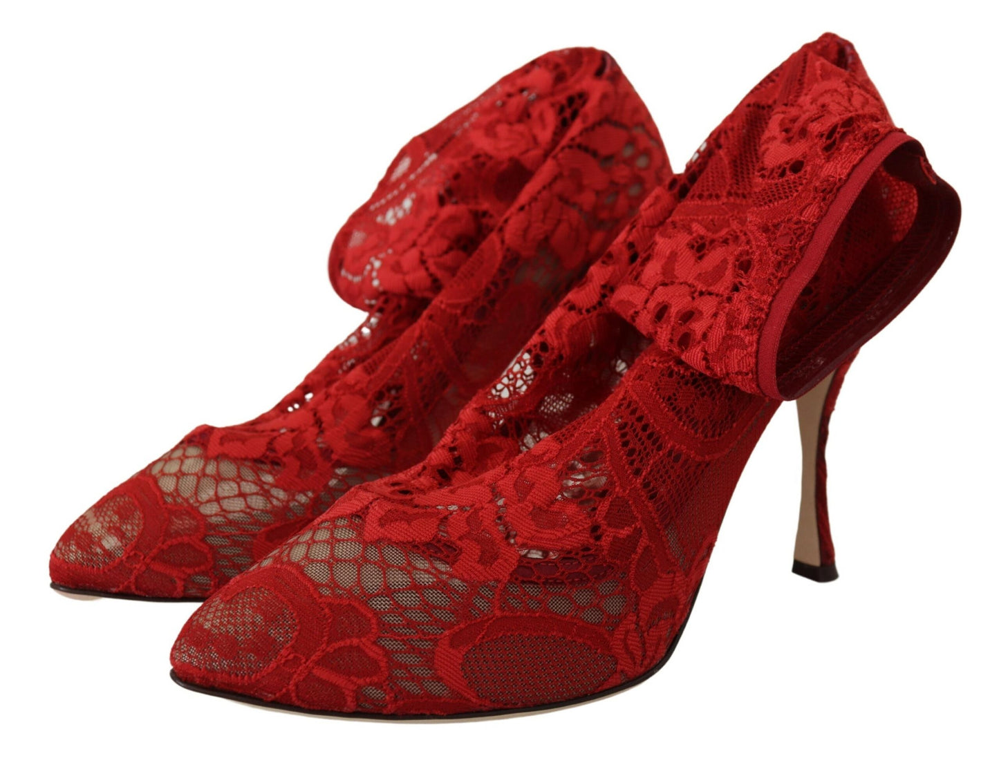 Radiant Red Lace Taormina High Heels