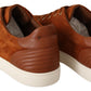 Light Brown Suede Leather Low Tops Sneakers