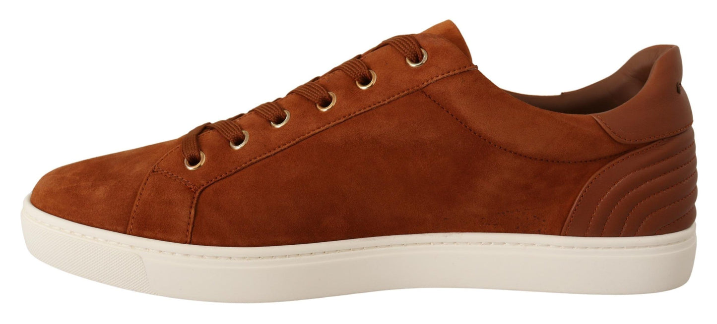 Light Brown Suede Leather Low Tops Sneakers