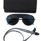 Elegant Unisex Blue Metal Sunglasses