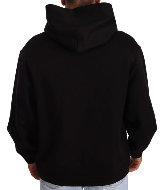 Elegant Black Hooded Pullover Sweater