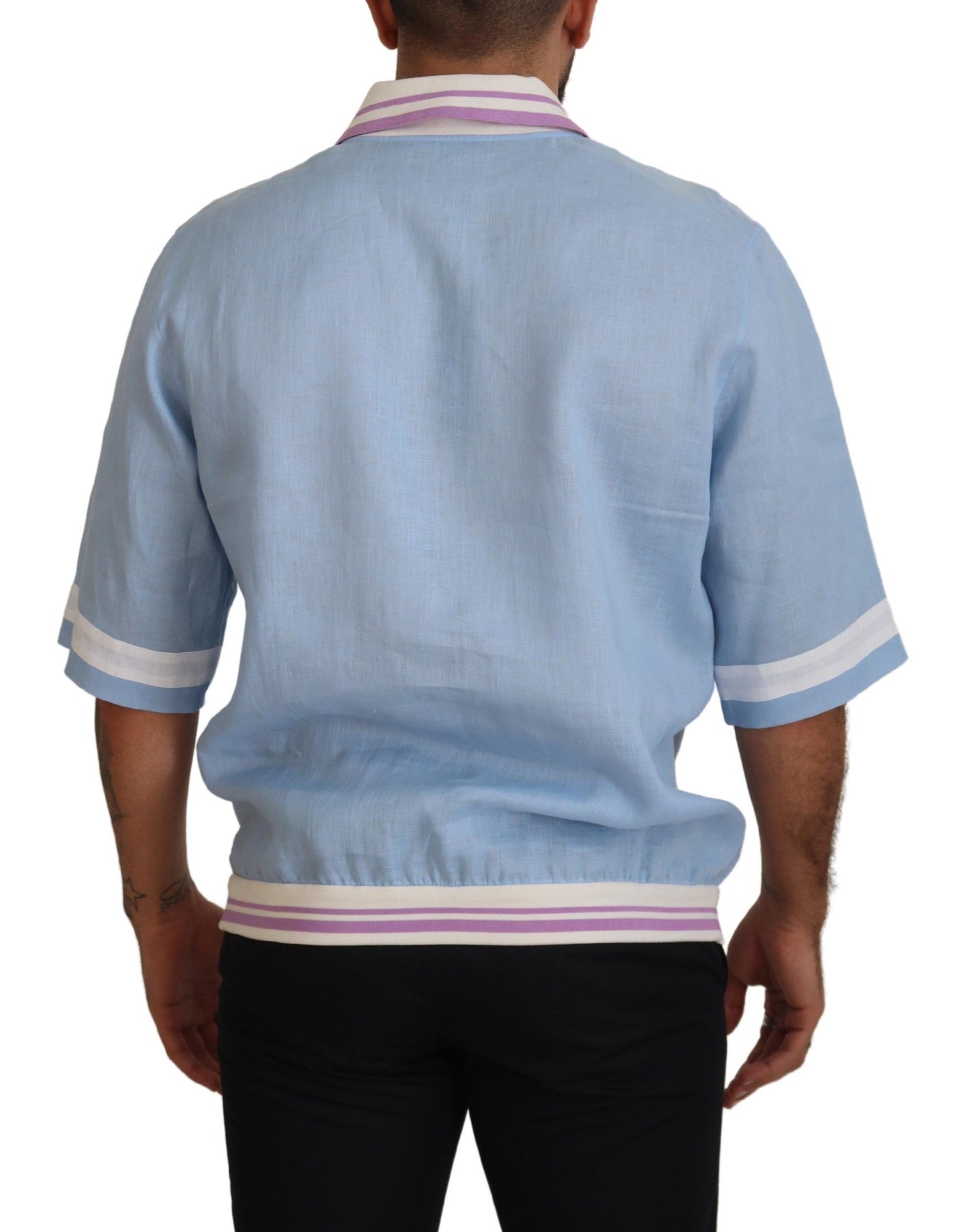 Elegant Light Blue Linen Tee