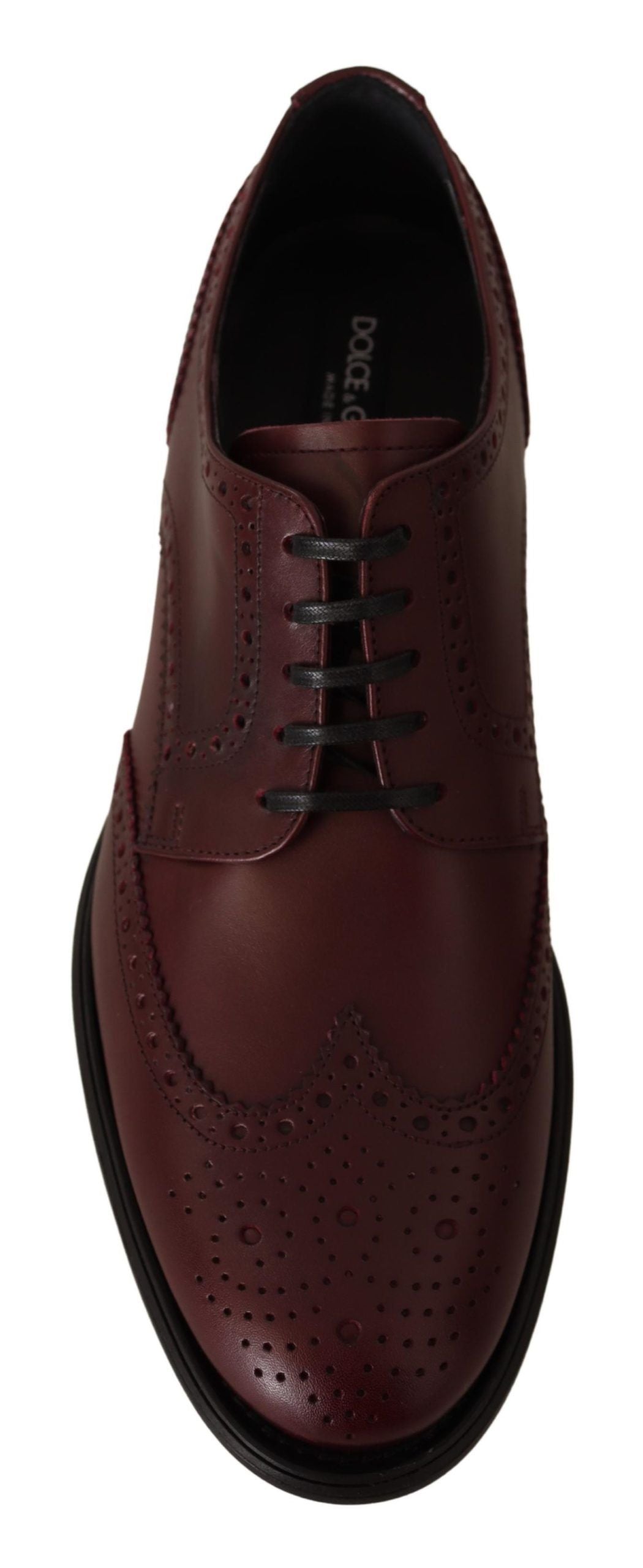 Elegant Bordeaux Leather Derby Shoes