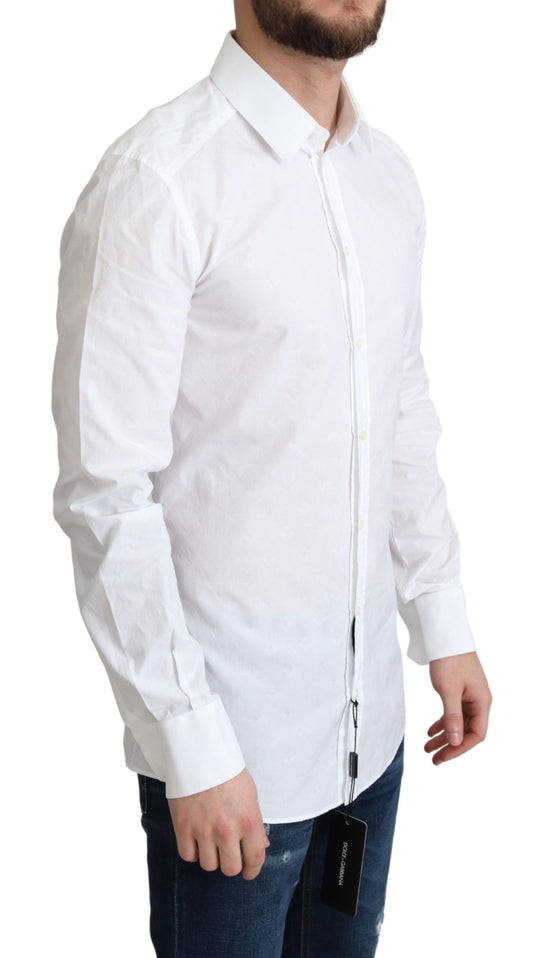 Elegant White Cotton Dress Shirt