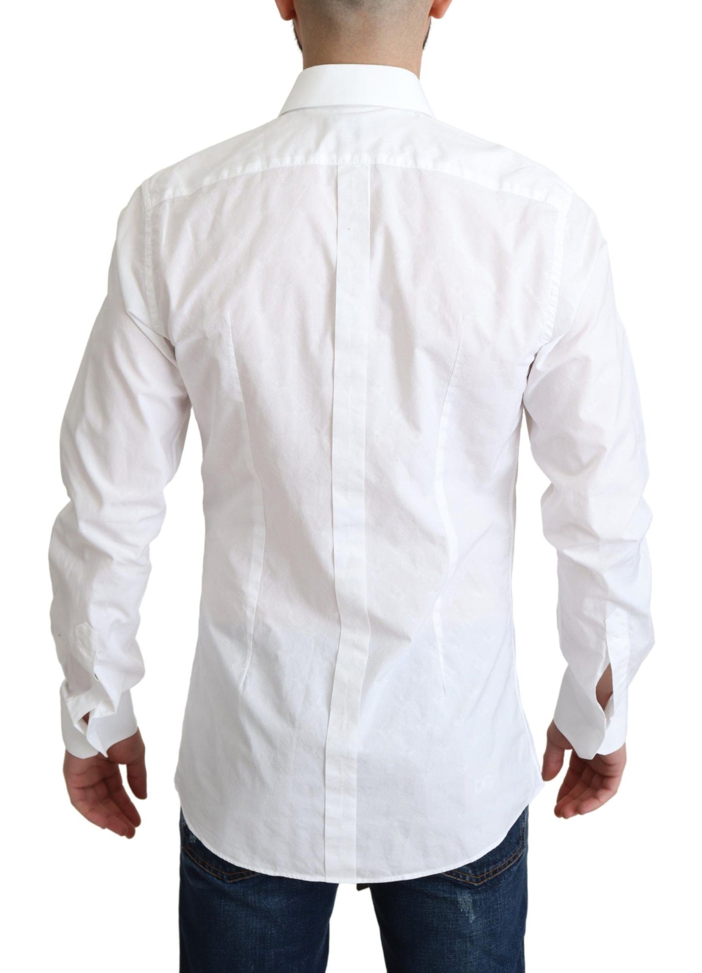 Elegant White Cotton Dress Shirt