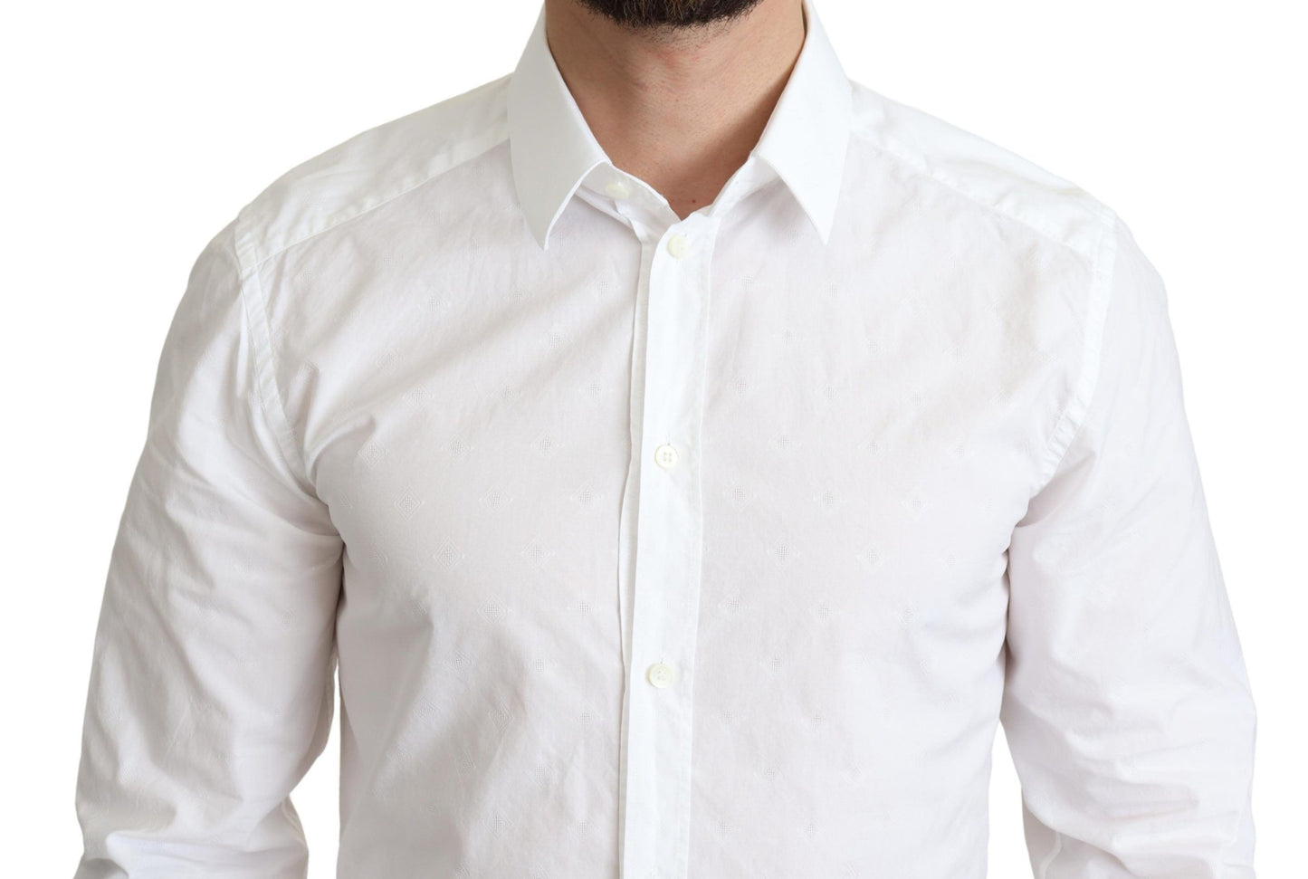 Elegant White Cotton Dress Shirt