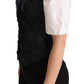 Black Jacquard Floral Waistcoat Vest Green