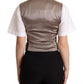 Black Jacquard Floral Waistcoat Vest Green
