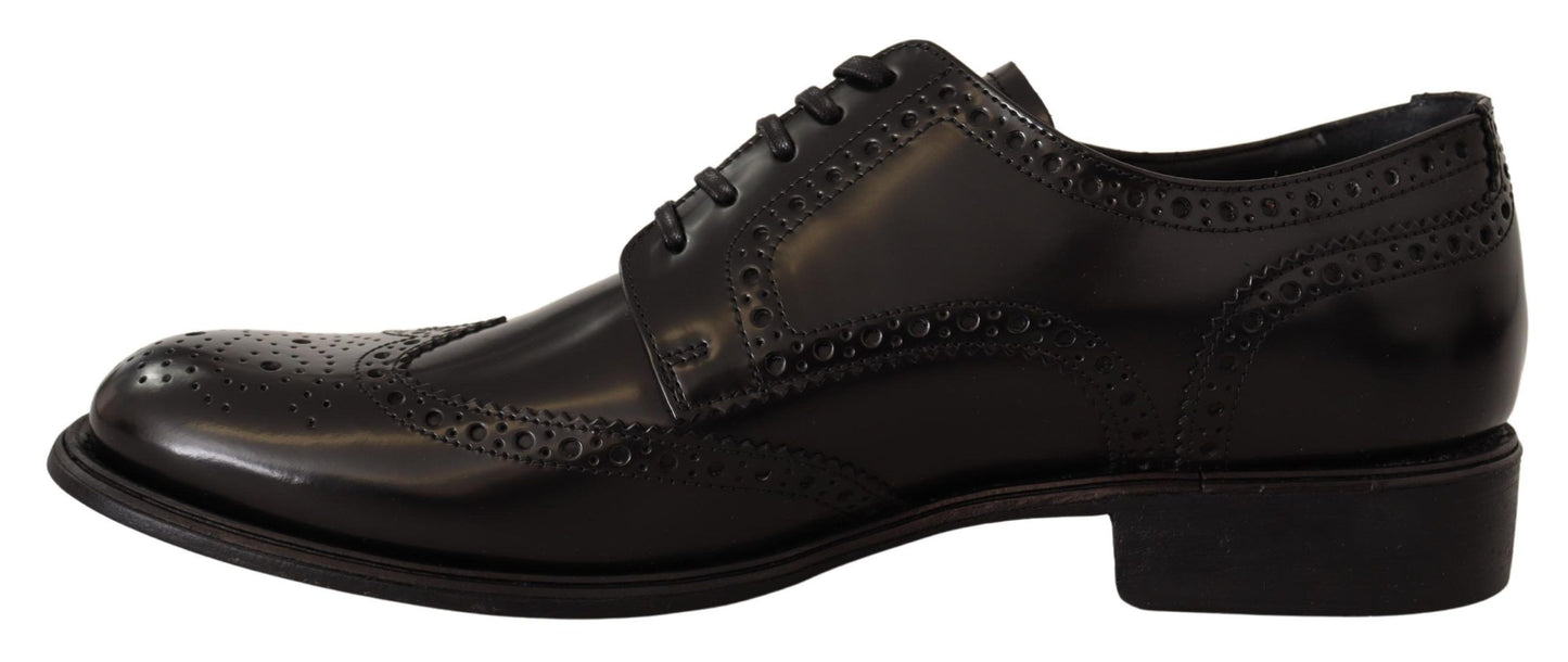 Black Leather Oxford Wingtip Formal Shoes