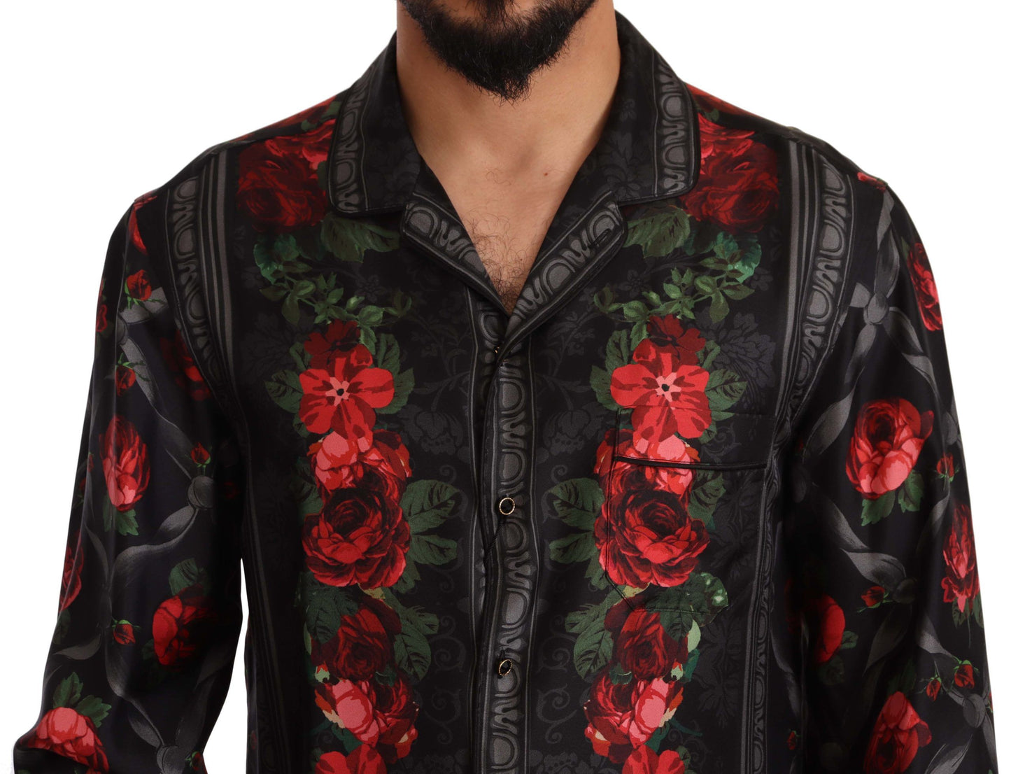 Elegant Silk Floral Dress Shirt