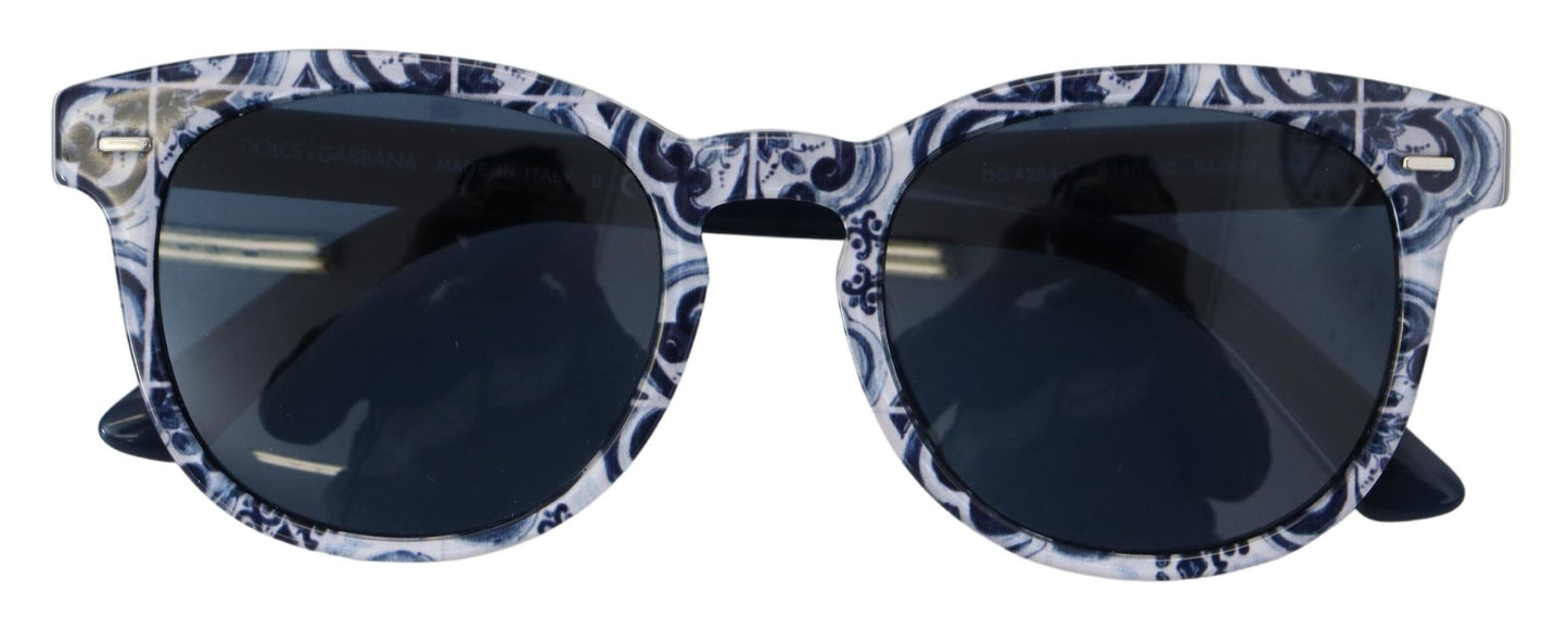 Majolica Blue Round Sunglasses for Women