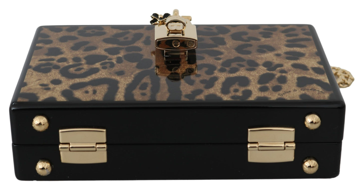 Elegant Leopard Box Shoulder Bag