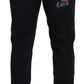 Black Angel Embroidery Skinny Denim Jeans