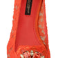 Elegant Lace Vally Flats in Coral Red