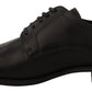 Black Leather Lace Up Mens Formal Derby Shoes