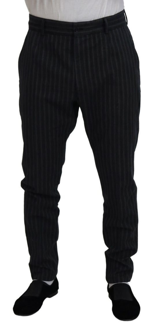 Dark Gray Stripes Chino Dress Pants