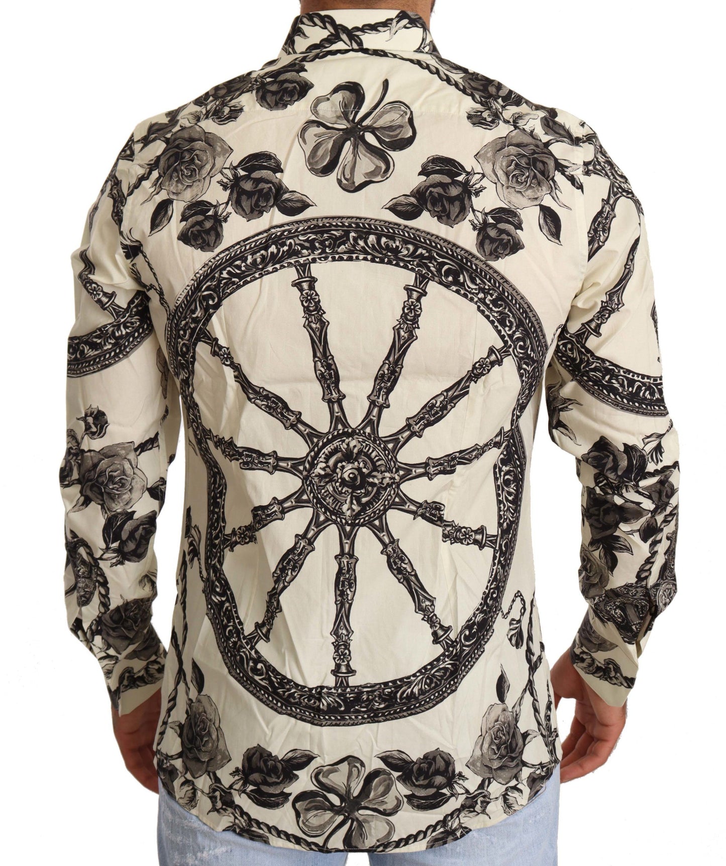 Elegant Slim Fit Wheel Print Shirt