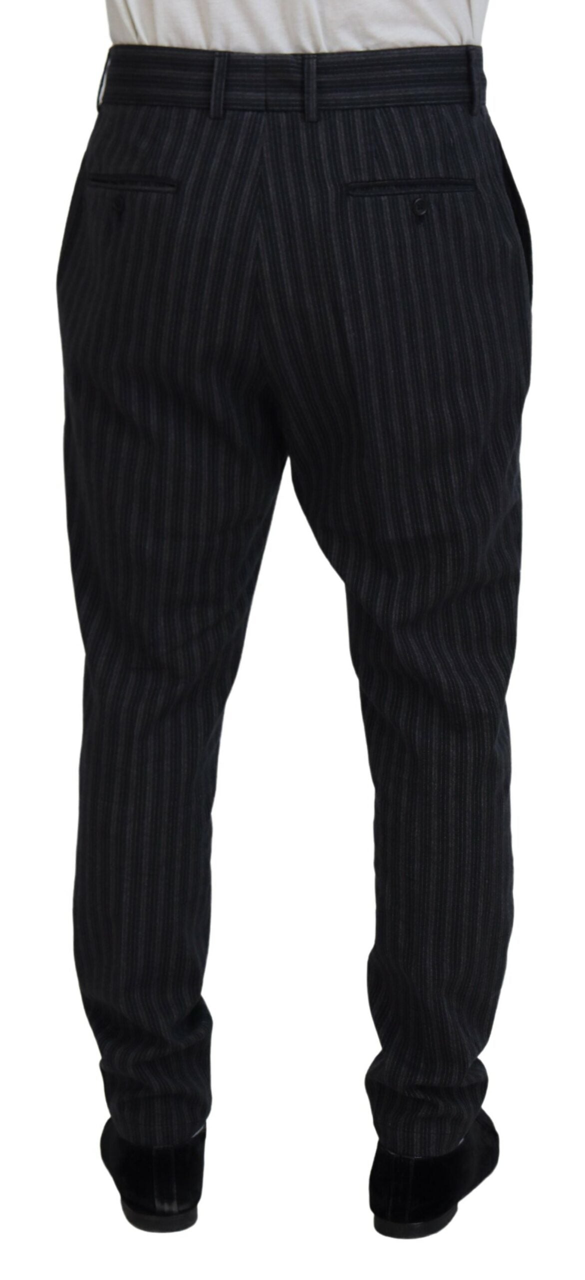 Dark Gray Stripes Chino Dress Pants