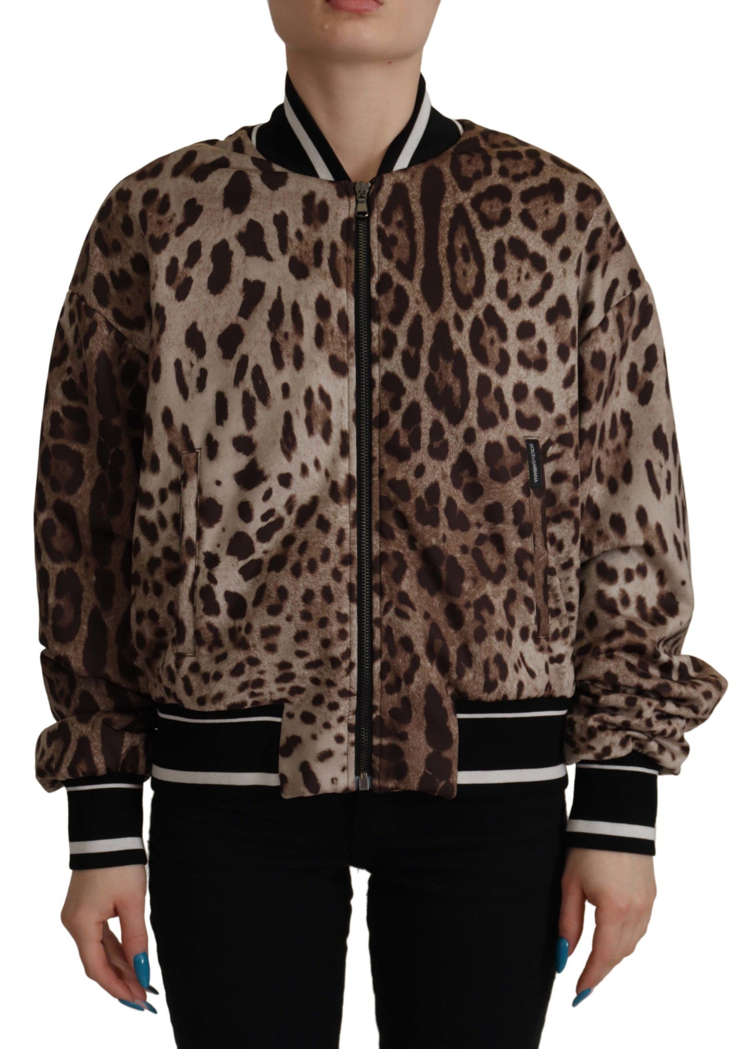 Elegant Leopard Bomber Jacket