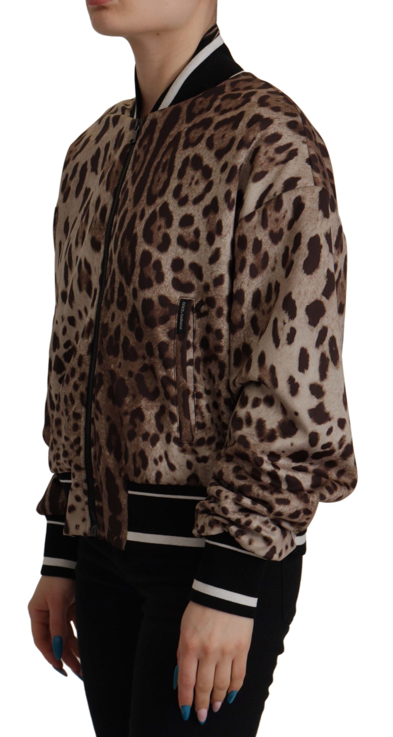 Elegant Leopard Bomber Jacket