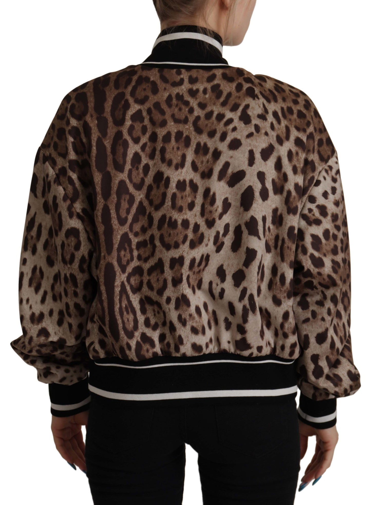 Elegant Leopard Bomber Jacket