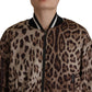 Elegant Leopard Bomber Jacket