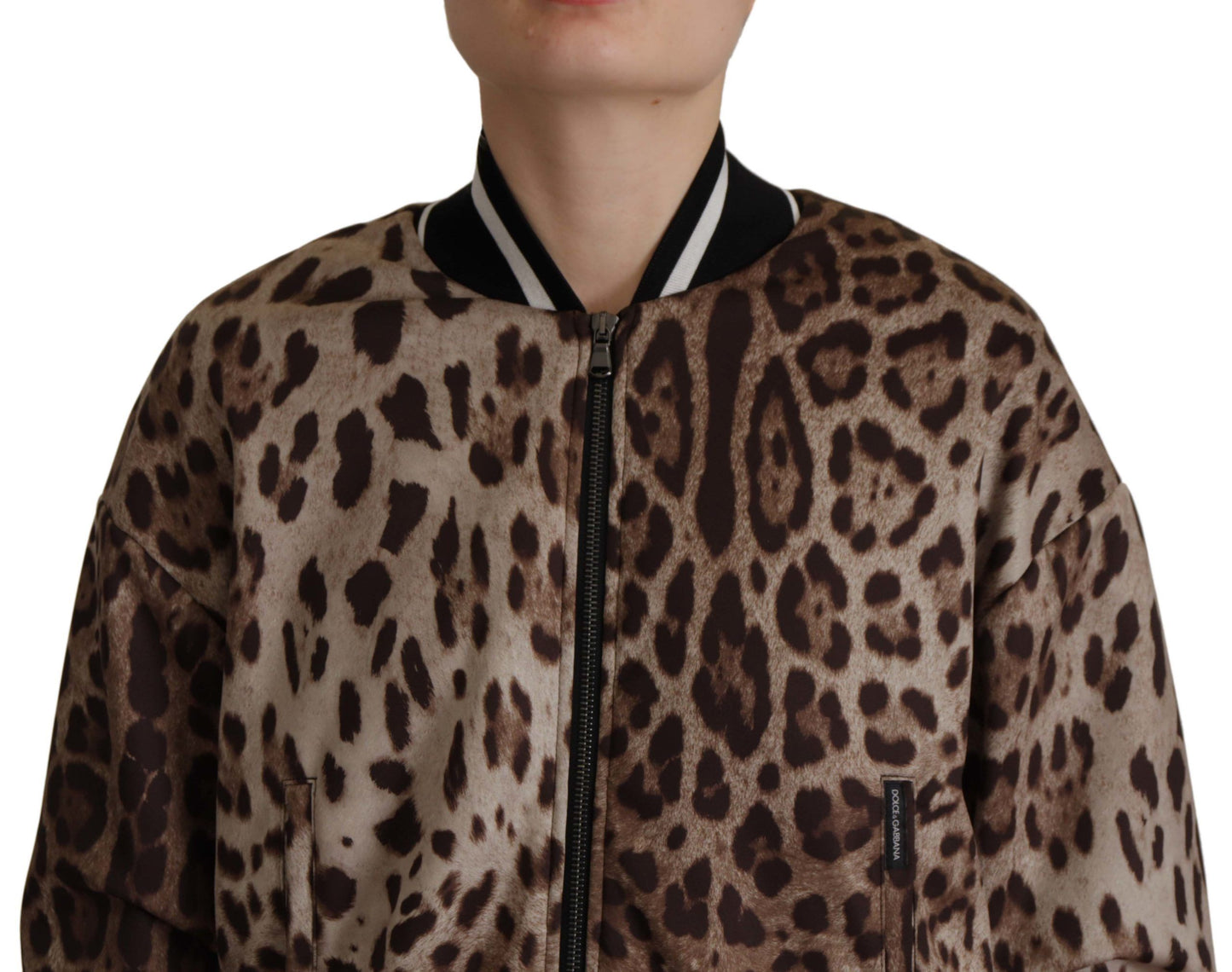 Elegant Leopard Bomber Jacket