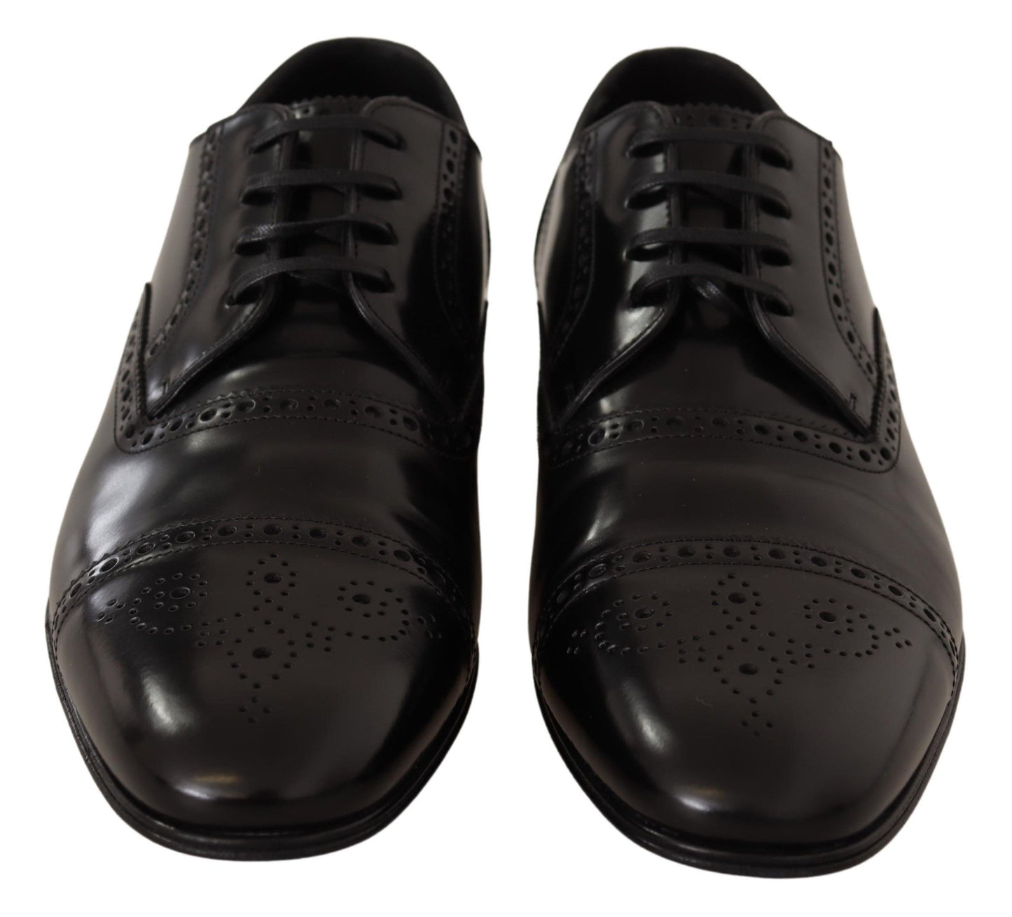 Elegant Black Leather Derby Oxford Shoes