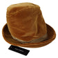 Elegant Mustard Velvet Bucket Cap