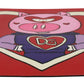 Red Pig Love Print Leather Document Bag