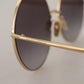 Elegant Black Gold Gradient Sunglasses