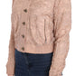 Elegant Pink Short Jacket with Crystal Buttons