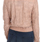 Elegant Pink Short Jacket with Crystal Buttons