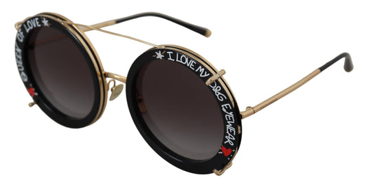 Elegant Black Gold Gradient Sunglasses