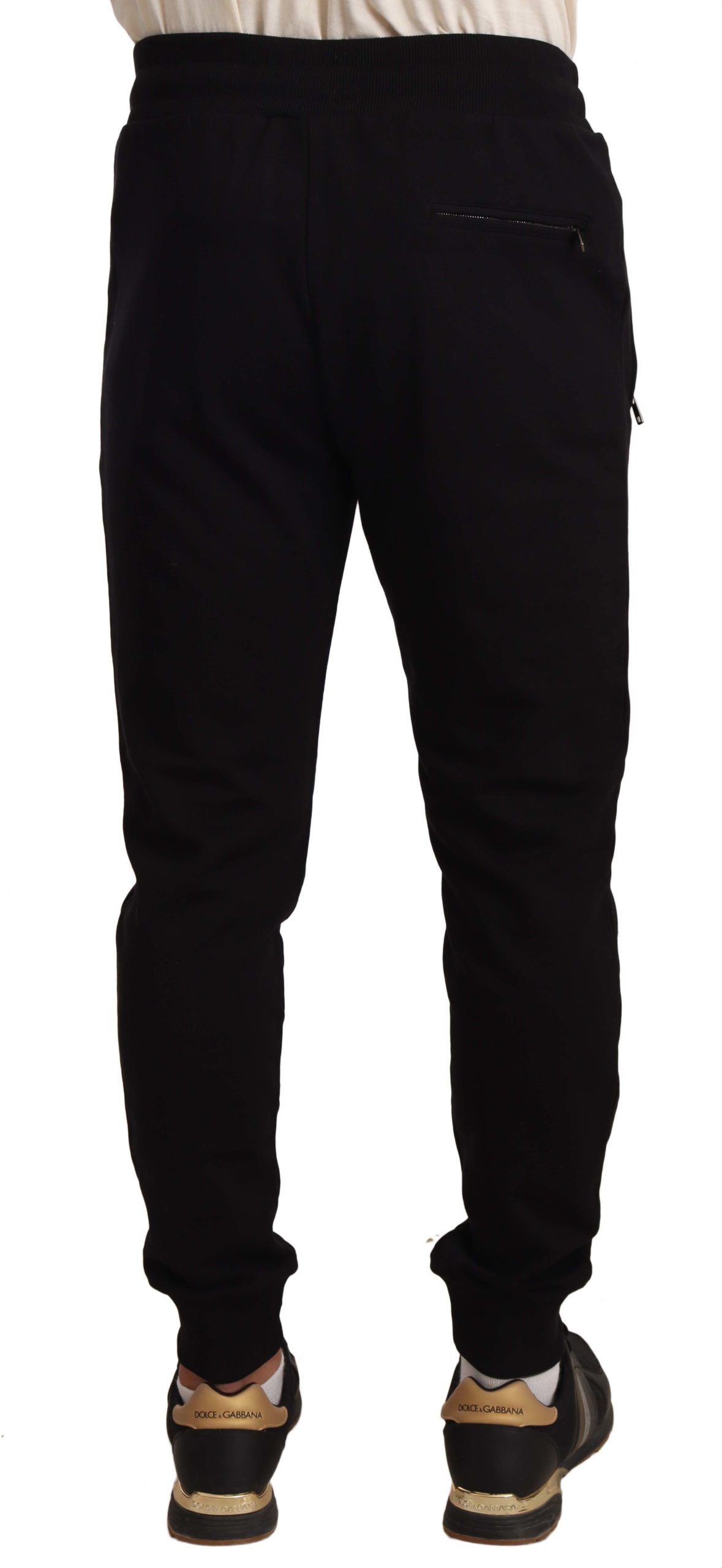 Elegant Black Heart Patch Sweatpants