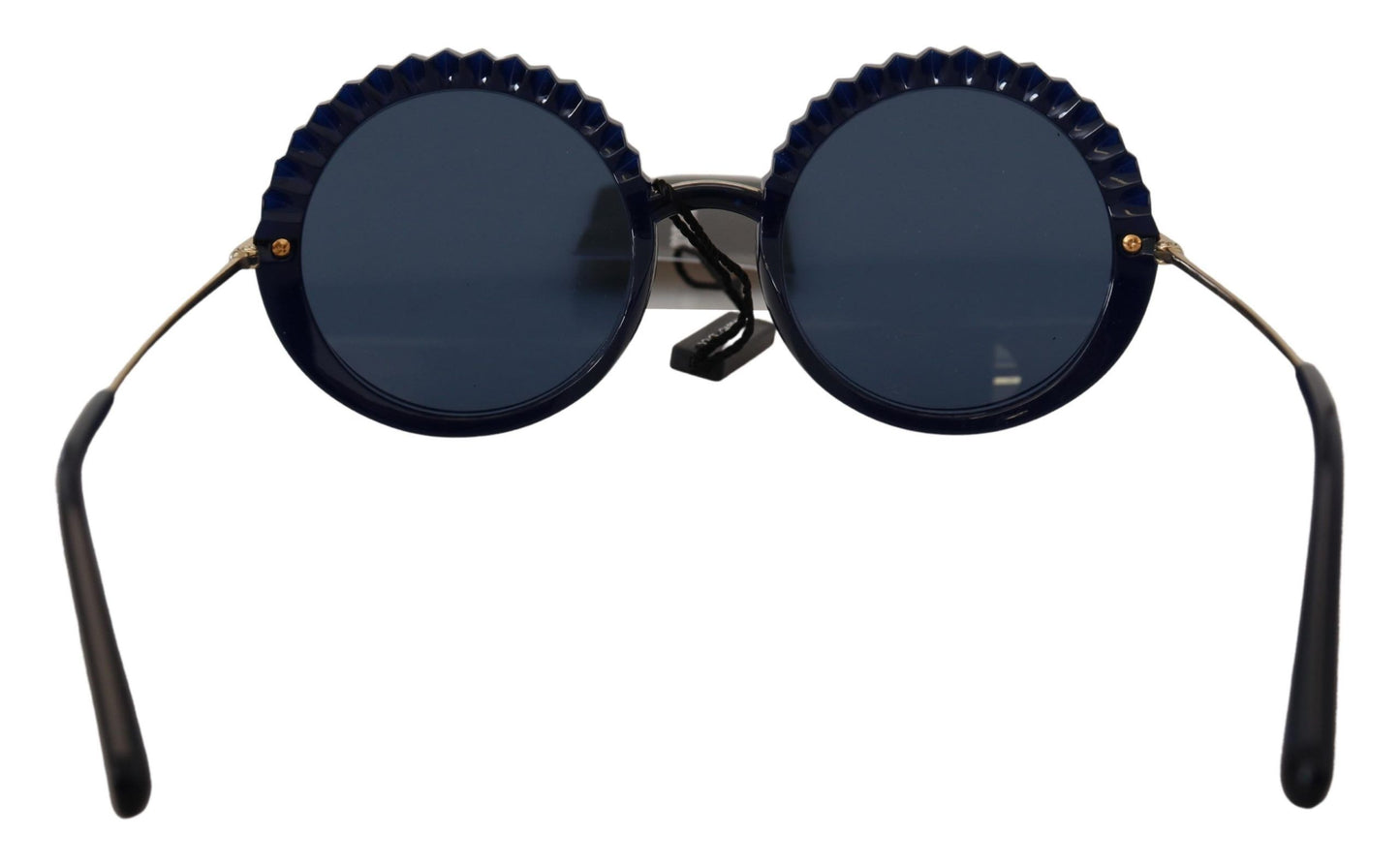 Elegant Navy-Gold Round Sunglasses