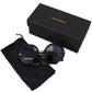 Elegant Navy-Gold Round Sunglasses