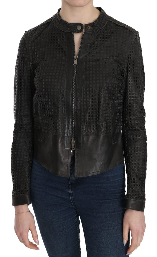 Elegant Black Leather Biker Jacket