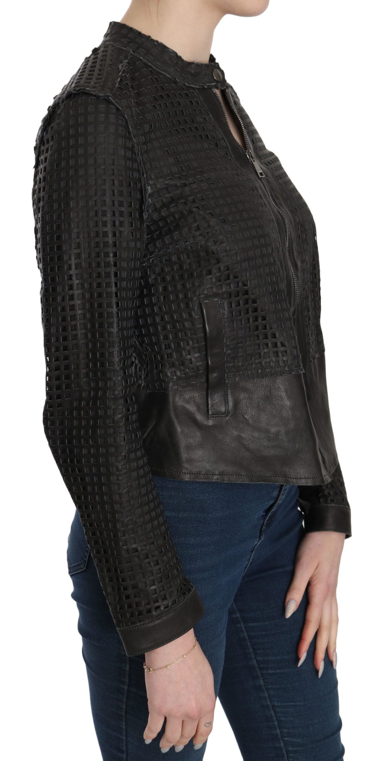 Elegant Black Leather Biker Jacket