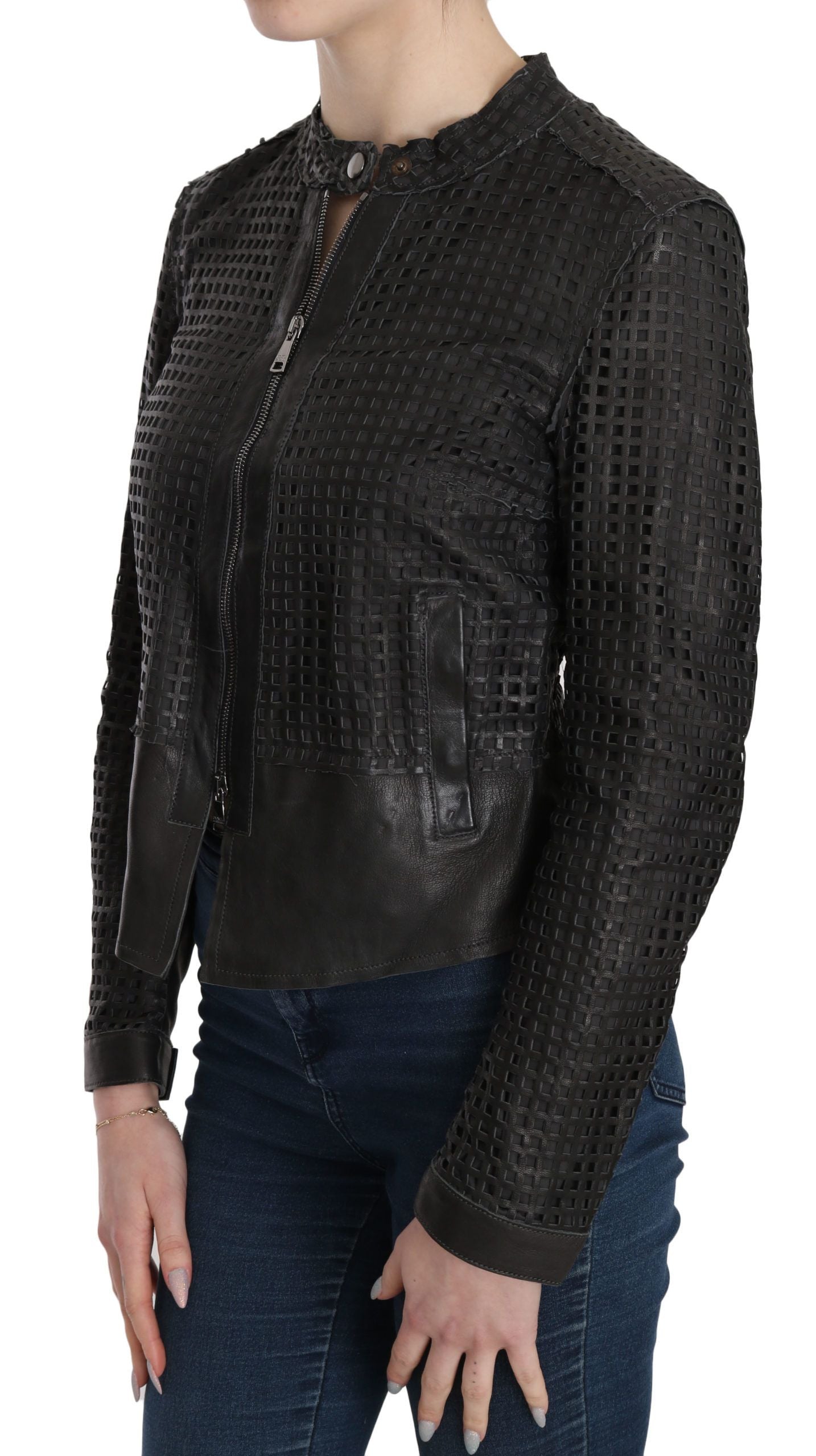 Elegant Black Leather Biker Jacket