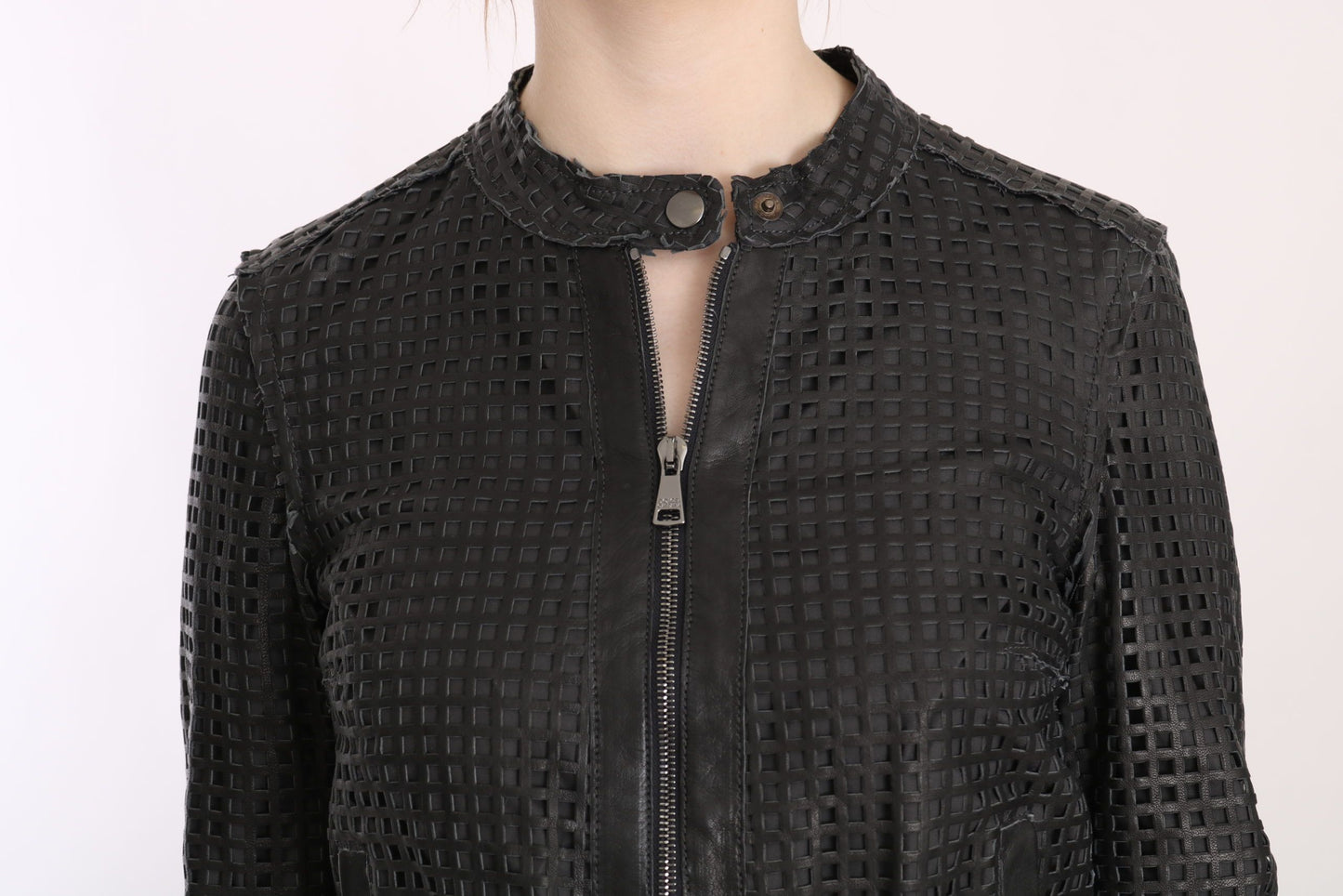 Elegant Black Leather Biker Jacket