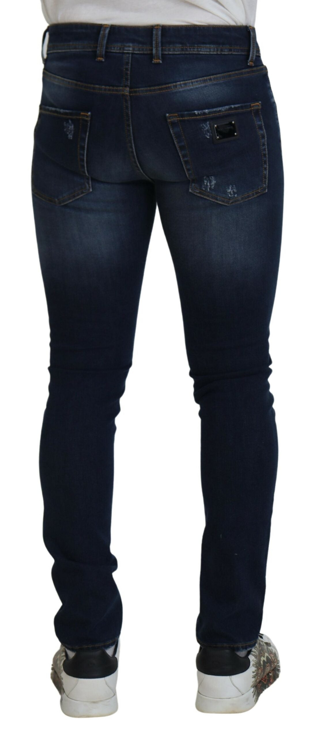 Sleek Skinny Dark Blue Denim Jeans