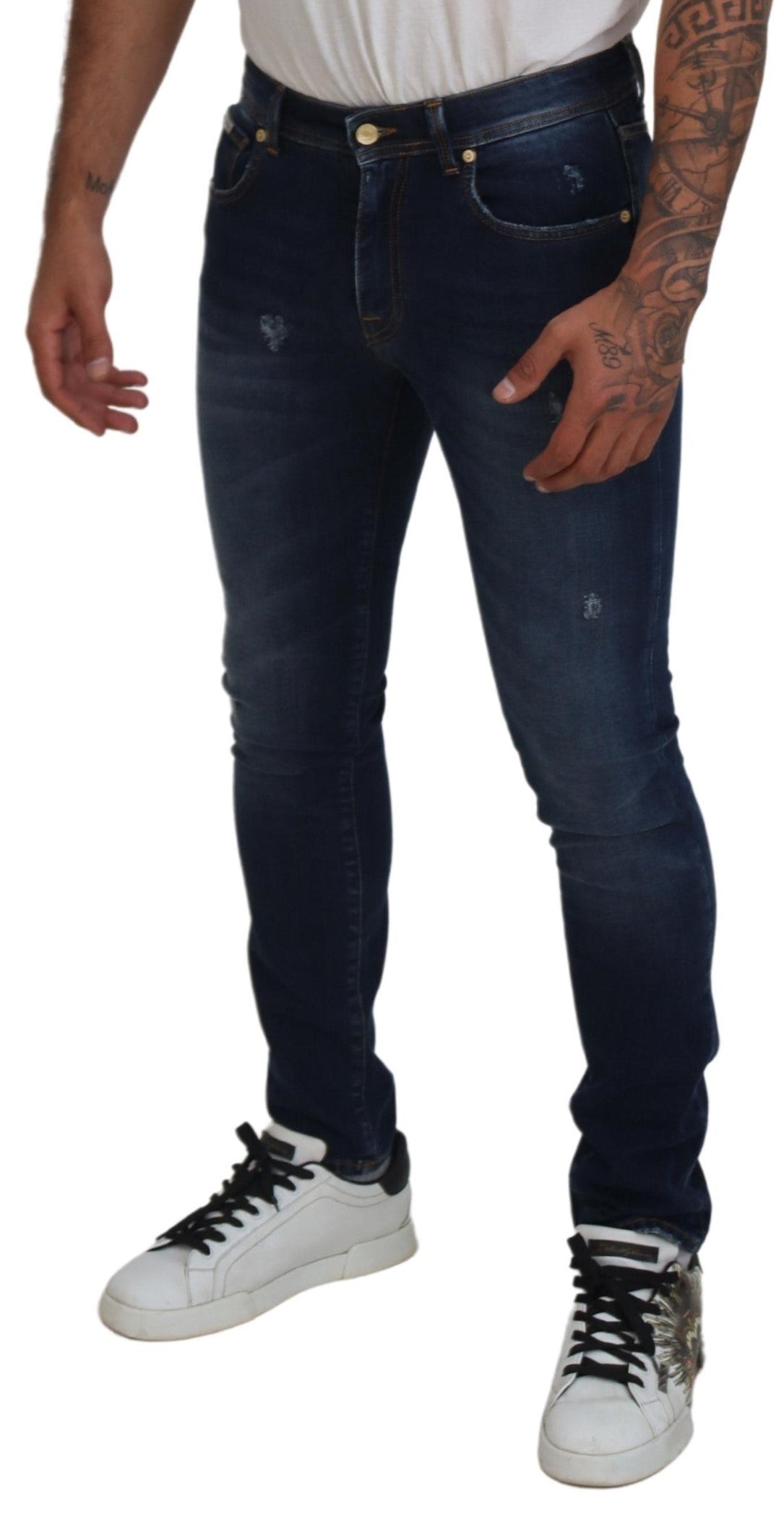 Sleek Skinny Dark Blue Denim Jeans