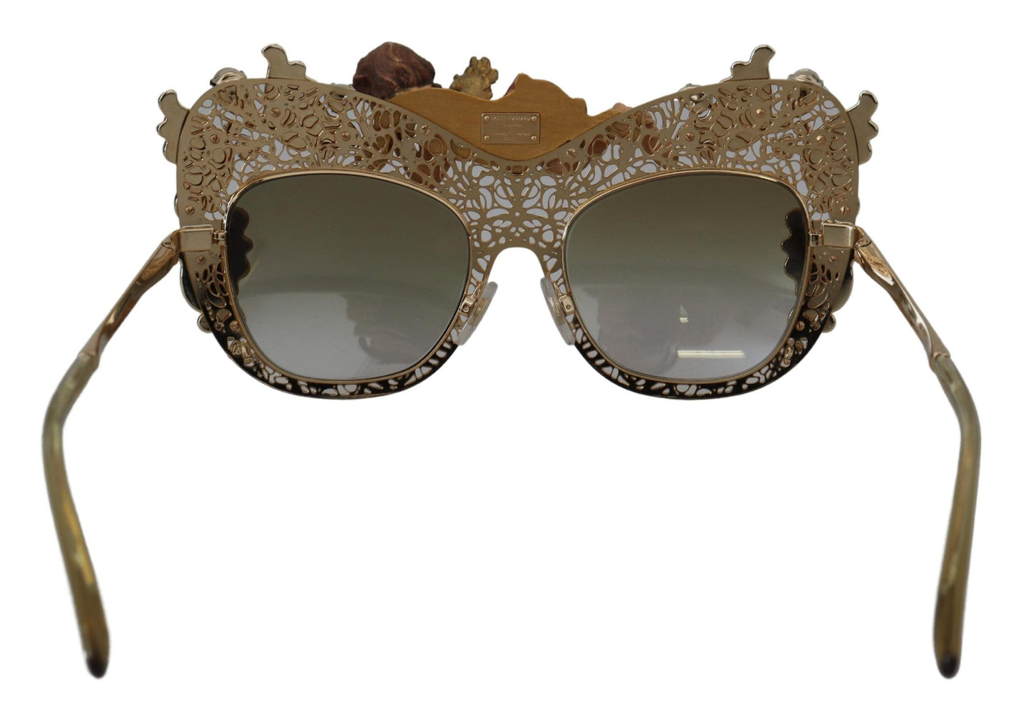 Elegant Gold Frame Women's Sunglasses with Crystals