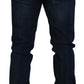 Dark Blue Cotton Stretch Skinny Denim Jeans