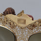 Elegant Gold Frame Women's Sunglasses with Crystals