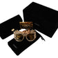 Elegant Gold Frame Women's Sunglasses with Crystals