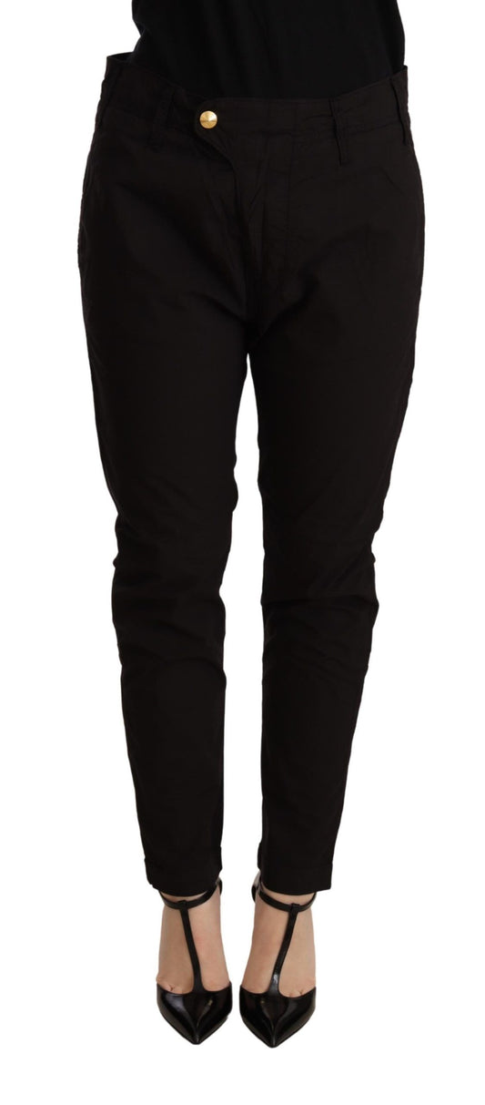 Black Mid Waist BAGGY Fit Skinny Trouser